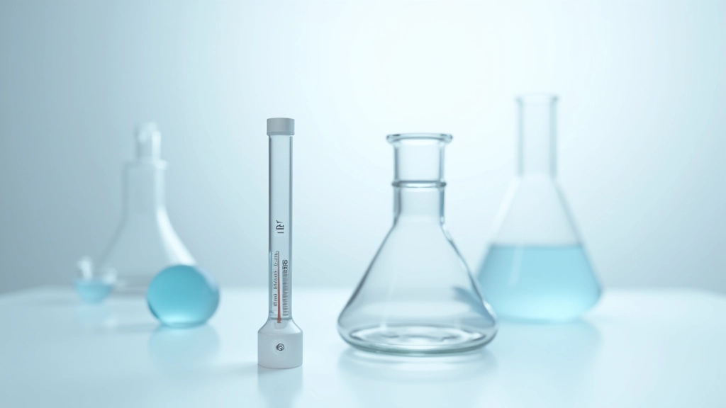 Thermometer next to laboratory glassware showing temperature measurement, illustrating temperature management in laboratory settings